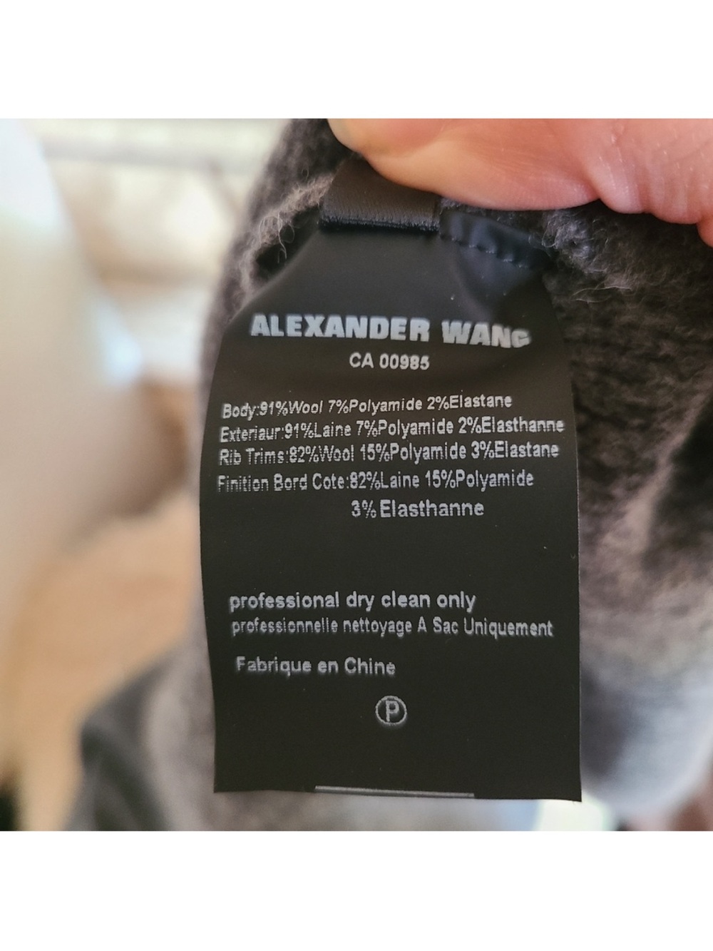 Alexander Wang Grey Turtleneck Sweater with Embellished Collar - Picture 4 of 5